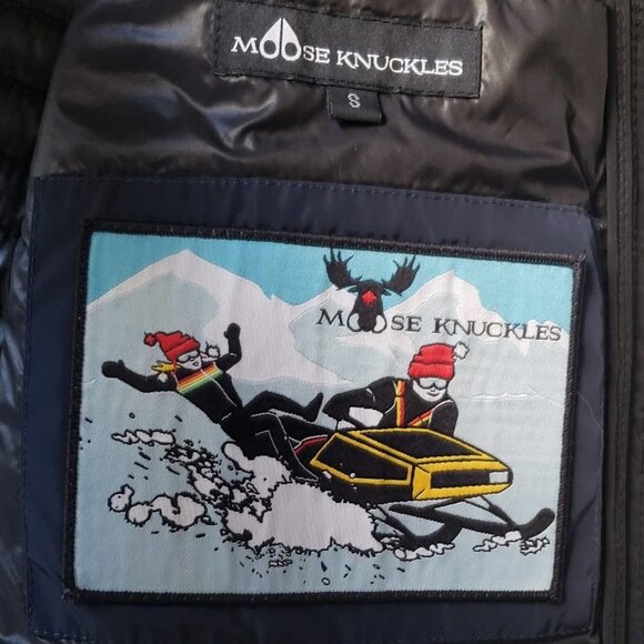 MOOSE KNUCKLES Black Quilted Moto Down Puffer Jacket Coat - Picture 7 of 7
